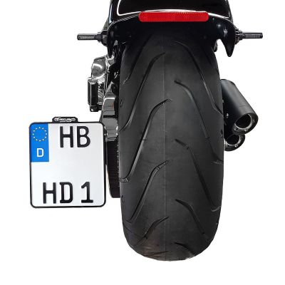20301284 - HeinzBikes SIDE MOUNT LICENSE PLATE HOLDER W/TL ALUM BLACK (FL/FX)