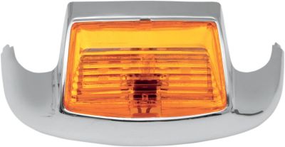 20400581 - DRAG SPECIALTIES FRONT FENDER TIP LIGHT AMBER LENS CHROME