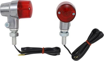 20401138 - K&S TECHNOLOGIES MARKER LIGHT ROUND #3 ALUMINUM POLISHED BODY RED LENS...