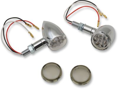 20401958 - DRAG SPECIALTIES LED MINI DEUCE MARKER LIGHT KIT CHROME/RED