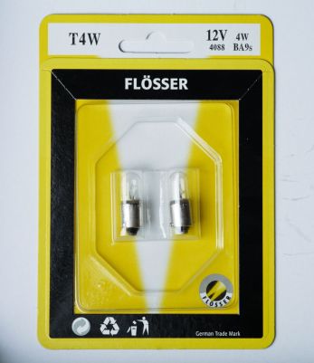 20600401 - FLOSSER BULB SINGLE FILAMENT T4W 12V 4W BA9S 10PK