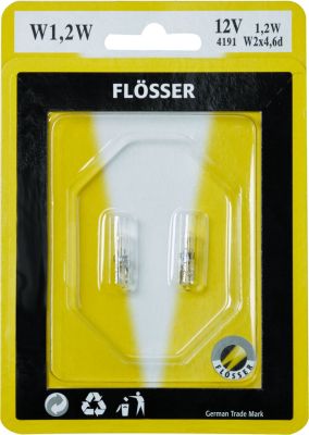 20600403 - FLOSSER BULB GLASS WEDGE 12V 1,2W T5 W2X4,6D 10PK