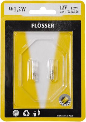 20600409 - FLOSSER BULB GLASS WEDGE 12V 2W T5 W2X4,6D 10PK