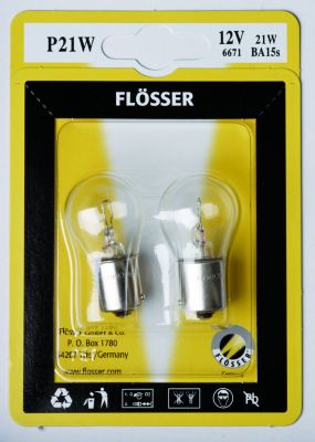 20600417 - FLOSSER BULB SINGLE FILAMENT P21W 12V 21W BA15S 10PK