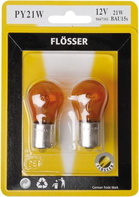 20600418 - FLOSSER BULB SINGLE FILAMENT 12V PY21W BAU15S AMBER 10PK