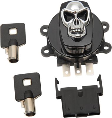 21060423 - DRAG SPECIALTIES SWITCH IGNITION SKULL GLOSS BLACK