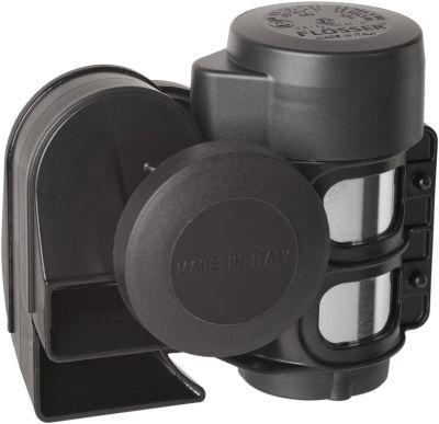 21070240 - FLOSSER AIR HORN TWO-TONE LOW520/HIGH660 HZ 12V BLACK