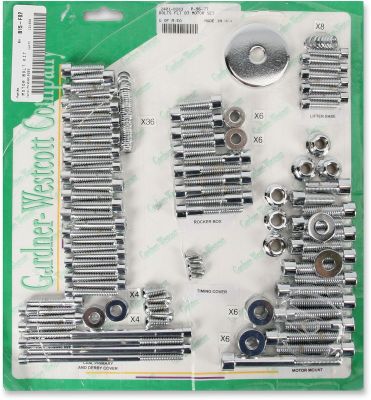 24010283 - GARDNER-WESTCOTT MOTOR BOLT SET SMOOTH STEEL CUSTOM REPLACEMENT CHROME...