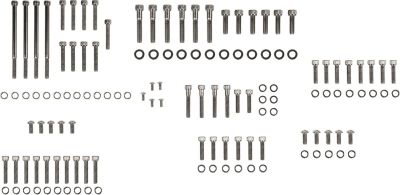 24010562 - DRAG SPECIALTIES BLACK CHROME SOCKET-HEAD MOTOR BOLT KIT KNURLED