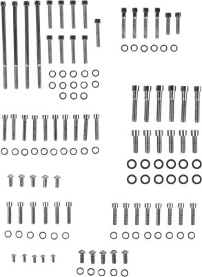 24010565 - DRAG SPECIALTIES BLACK CHROME SOCKET-HEAD MOTOR BOLT KIT SMOOTH