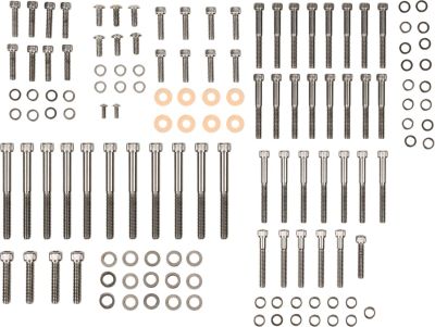 24010566 - DRAG SPECIALTIES BLACK CHROME SOCKET-HEAD MOTOR BOLT KIT KNURLED