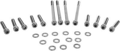 24010568 - DRAG SPECIALTIES BLACK CHROME SOCKET-HEAD PRIMARY COVER BOLT KIT KNURL...