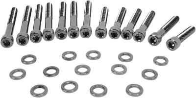 24010576 - DRAG SPECIALTIES BLACK CHROME SOCKET-HEAD CAM COVER BOLT KIT KNURLED