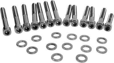 24010577 - DRAG SPECIALTIES BLACK CHROME SOCKET-HEAD CAM COVER BOLT KIT SMOOTH