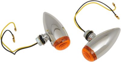 78052069 - DRAG SPECIALTIES BULLET LED MARKER LIGHT SMOOTH AMBER LENS CHROME