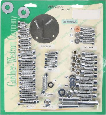 DS189021 - GARDNER-WESTCOTT BOLT KIT MOTOR/SOCKET HEAD STEEL CHROME NATURAL