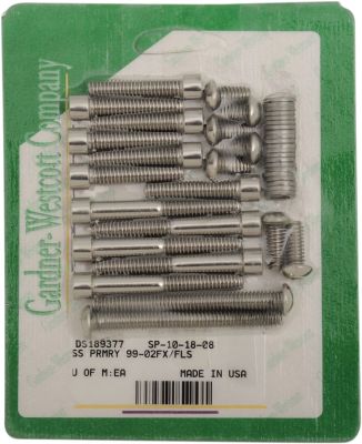 DS189377 - GARDNER-WESTCOTT BOLT KIT PRIMARY/SOCKET HEAD STAINLESS STEEL POLISHED...