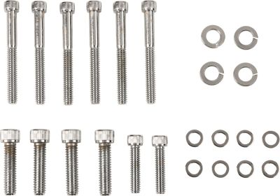 DS190382 - DRAG SPECIALTIES CHROME SOCKET-HEAD TRANSMISSION SIDE COVER BOLT KIT K...