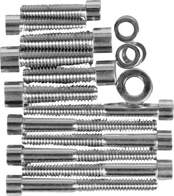 DS190382S - DRAG SPECIALTIES CHROME SOCKET-HEAD TRANSMISSION SIDE COVER BOLT KIT S...
