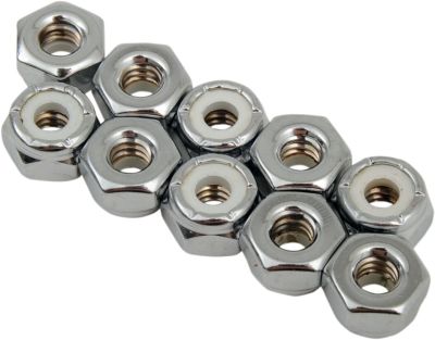 DS190522 - DRAG SPECIALTIES NYLON INSERT NUT 10-24 CHROME