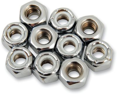 DS190524 - DRAG SPECIALTIES NYLON INSERT NUT 1/4-20 CHROME
