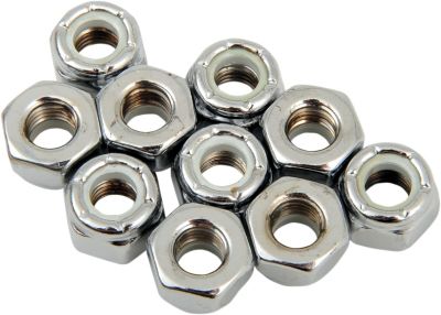 DS190525 - DRAG SPECIALTIES NYLON INSERT NUT 1/4-28 CHROME