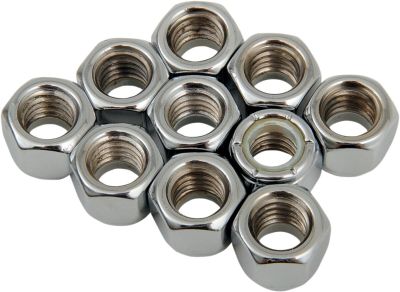 DS190528 - DRAG SPECIALTIES NYLON INSERT NUT 3/8-16 CHROME