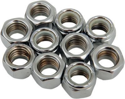 DS190530 - DRAG SPECIALTIES NYLON INSERT NUT 7/16-14 CHROME