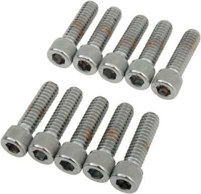 DS190536 - DRAG SPECIALTIES SOCKET-HEAD BOLT 1/4-20X0.875 KNURLED CHROME