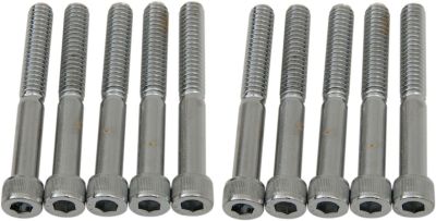 DS190541 - DRAG SPECIALTIES SOCKET-HEAD BOLT 1/4-20X2 KNURLED CHROME