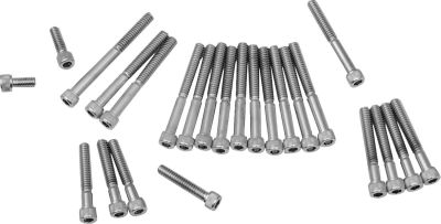 DS190750 - DRAG SPECIALTIES CHROME SOCKET-HEAD PRIMARY/CAM COVER BOLT KIT KNURLED...