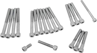 DS190751 - DRAG SPECIALTIES CHROME SOCKET-HEAD PRIMARY/CAM COVER BOLT KIT KNURLED...