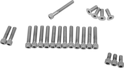 DS190755 - DRAG SPECIALTIES CHROME SOCKET-HEAD PRIMARY/CAM COVER BOLT KIT KNURLED...