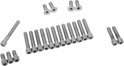 DS190755S - DRAG SPECIALTIES CHROME SOCKET-HEAD PRIMARY/CAM COVER BOLT KIT SMOOTH