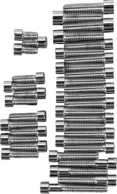 DS190758S - DRAG SPECIALTIES CHROME SOCKET-HEAD PRIMARY/CAM COVER BOLT KIT SMOOTH