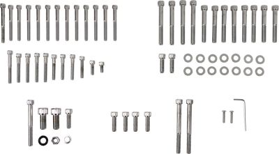 DS190760 - DRAG SPECIALTIES CHROME SOCKET-HEAD MOTOR BOLT KIT KNURLED