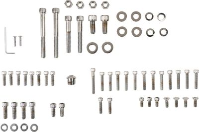 DS190766 - DRAG SPECIALTIES CHROME SOCKET-HEAD MOTOR BOLT KIT KNURLED