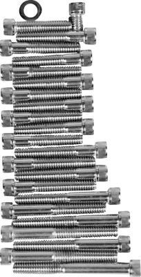 DS190798 - DRAG SPECIALTIES CHROME SOCKET-HEAD SPROCKET COVER BOLT KIT KNURLED