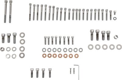 DS190805 - DRAG SPECIALTIES CHROME SOCKET-HEAD MOTOR BOLT KIT KNURLED