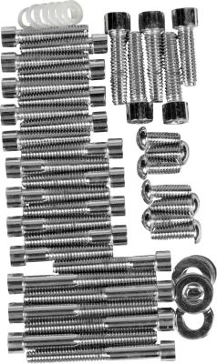 DS190818S - DRAG SPECIALTIES CHROME SOCKET-HEAD PRIMARY/CAM COVER BOLT KIT SMOOTH