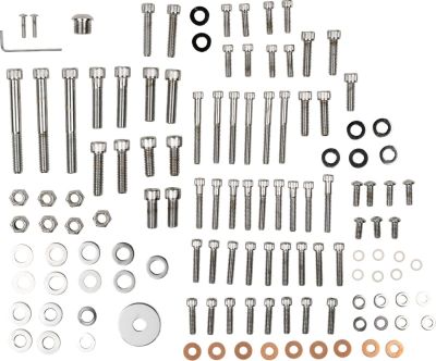 DS190870 - DRAG SPECIALTIES CHROME SOCKET-HEAD MOTOR BOLT KIT KNURLED