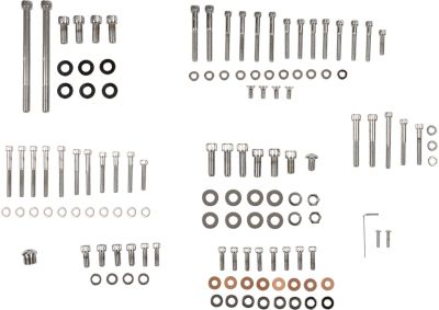 DS190874 - DRAG SPECIALTIES CHROME SOCKET-HEAD MOTOR BOLT KIT KNURLED
