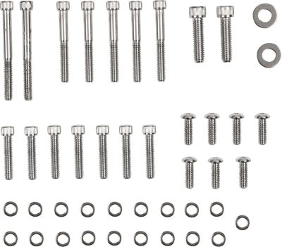 DS190879 - DRAG SPECIALTIES CHROME SOCKET-HEAD PRIMARY COVER BOLT KIT KNURLED