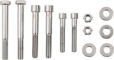 DS190880S - DRAG SPECIALTIES CHROME SOCKET-HEAD MOTOR MOUNT BOLT KIT SMOOTH