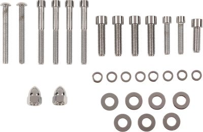 DS190881S - DRAG SPECIALTIES CHROME SOCKET-HEAD TRANSMISSION END COVER BOLT KIT SM...