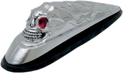 DS287533 - DRAG SPECIALTIES SKULL HEAD W/ RED EYES FRONT FENDER ORNAMENT