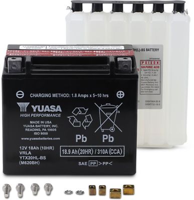 YTX20HLBS - YUASA BATTERY YTX® 12V 172,72 MM X 86 MM X 155 MM LEAD ACID MAINTENAN...