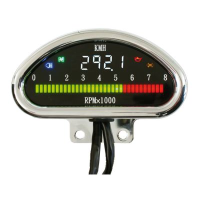 500413 - MCS Electronic CNC aluminum speedometer (KMH) chrome