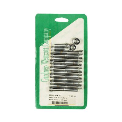 501375 - GARDNER-WESTCOTT GW, Sportster rocker box bolt kit. Allenhead, chrome