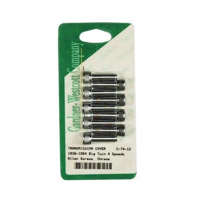 502115 - GARDNER-WESTCOTT GW, transmission side cover screw kit. Chrome Allen h...
